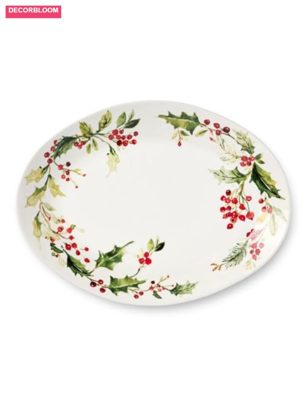 16 Inch Oval Stoneware Holiday Serving Platter Roasts Turkey Appetizers